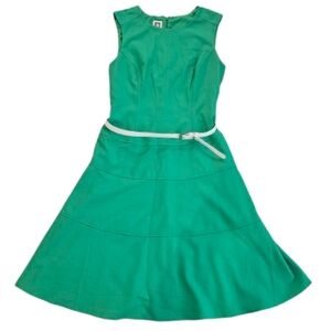 Anne Klein Green Sleeveless Dress with Belt